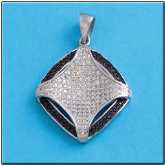 COLGANTE CIRCONITAS NEGRAS PLATA 925MM