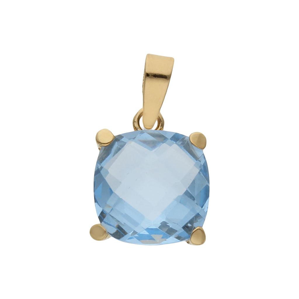 COLGANTE ORO 18KL PIEDRA COLOR AGUAMARINA