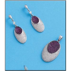 COLGANTE OVAL CIRCONITAS PLATA 925MM