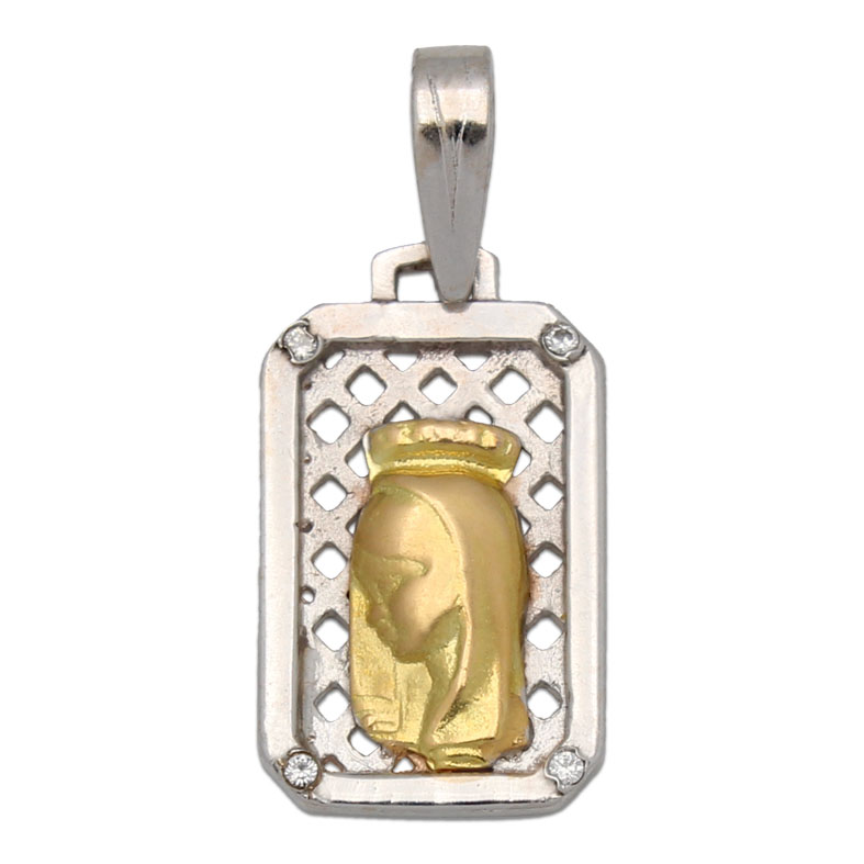 MEDALLA ORO 18KL BICOLOR CIRCONITAS