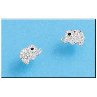 PENDIENTE ELEFANTE CIRCONITAS PLATA 925M