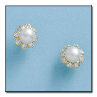 PENDIENTE EN ORO DE 18KL PERLA