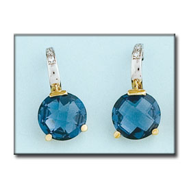 PENDIENTES BICOLOR ORO 18KL AGUA MARINA