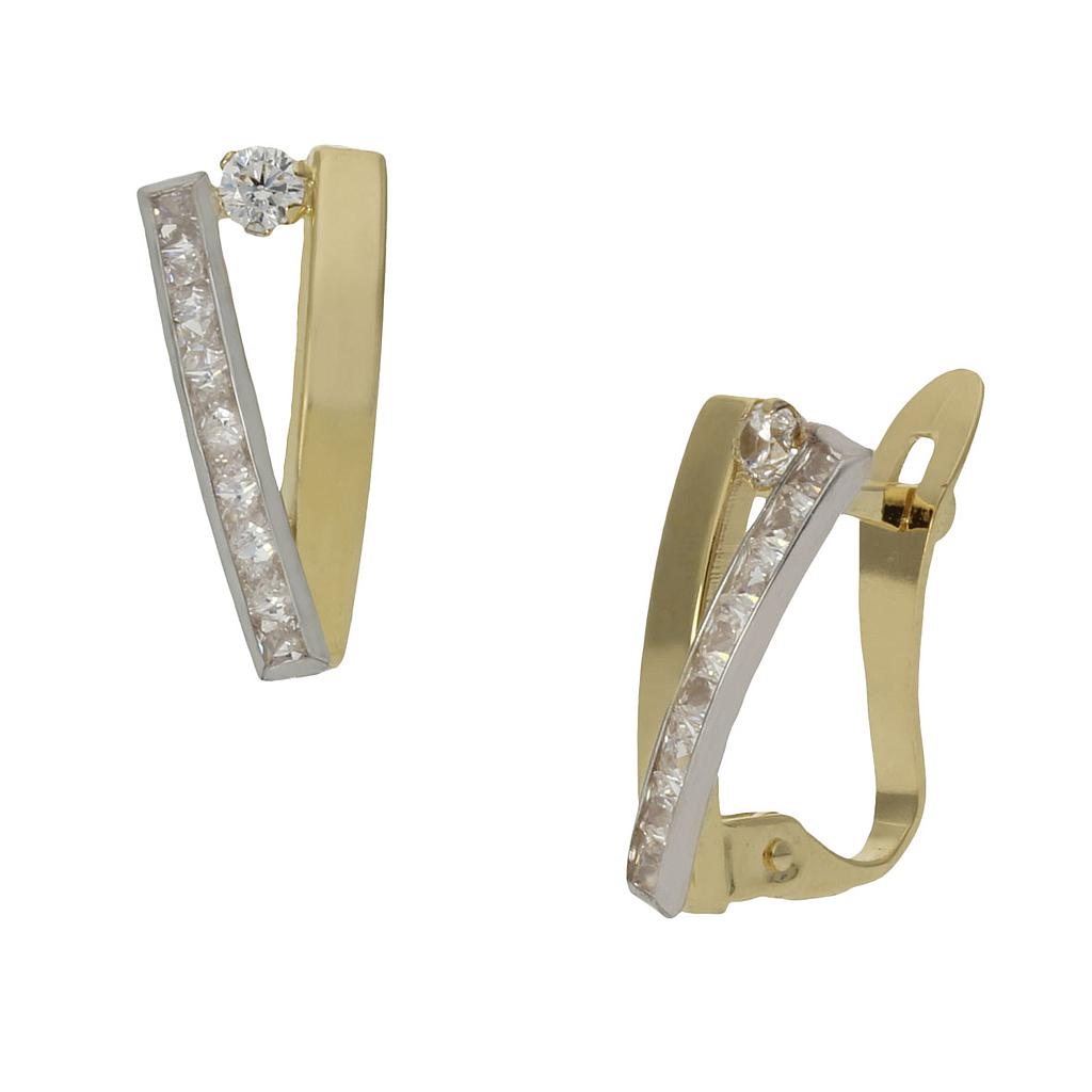 PENDIENTES BICOLOR ORO 18KL CIRCONITAS