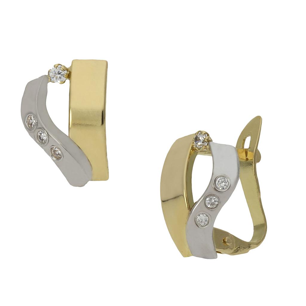 PENDIENTES BICOLOR ORO 18KL CIRCONITAS