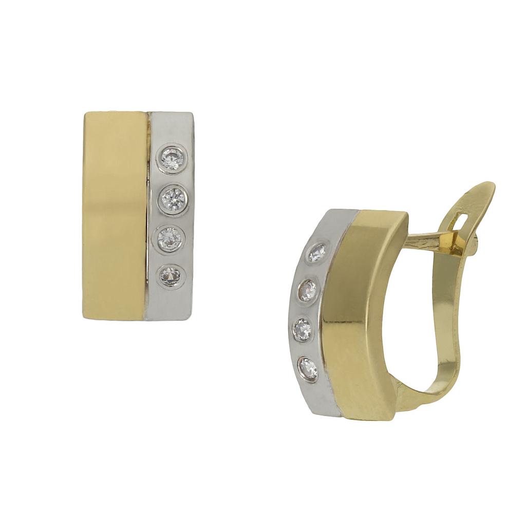 PENDIENTES BICOLOR ORO 18KL CIRCONITAS