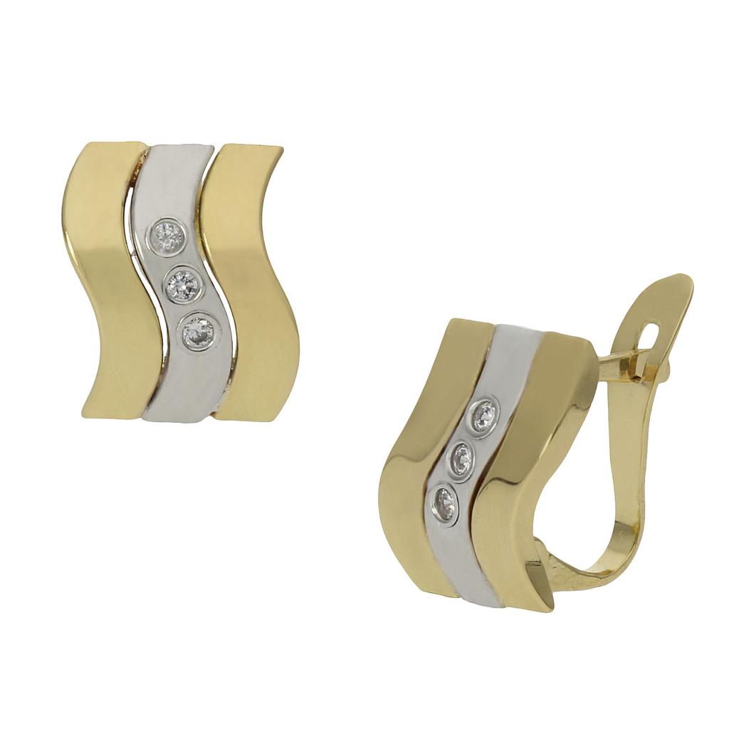 PENDIENTES BICOLOR ORO 18KL CIRCONITAS