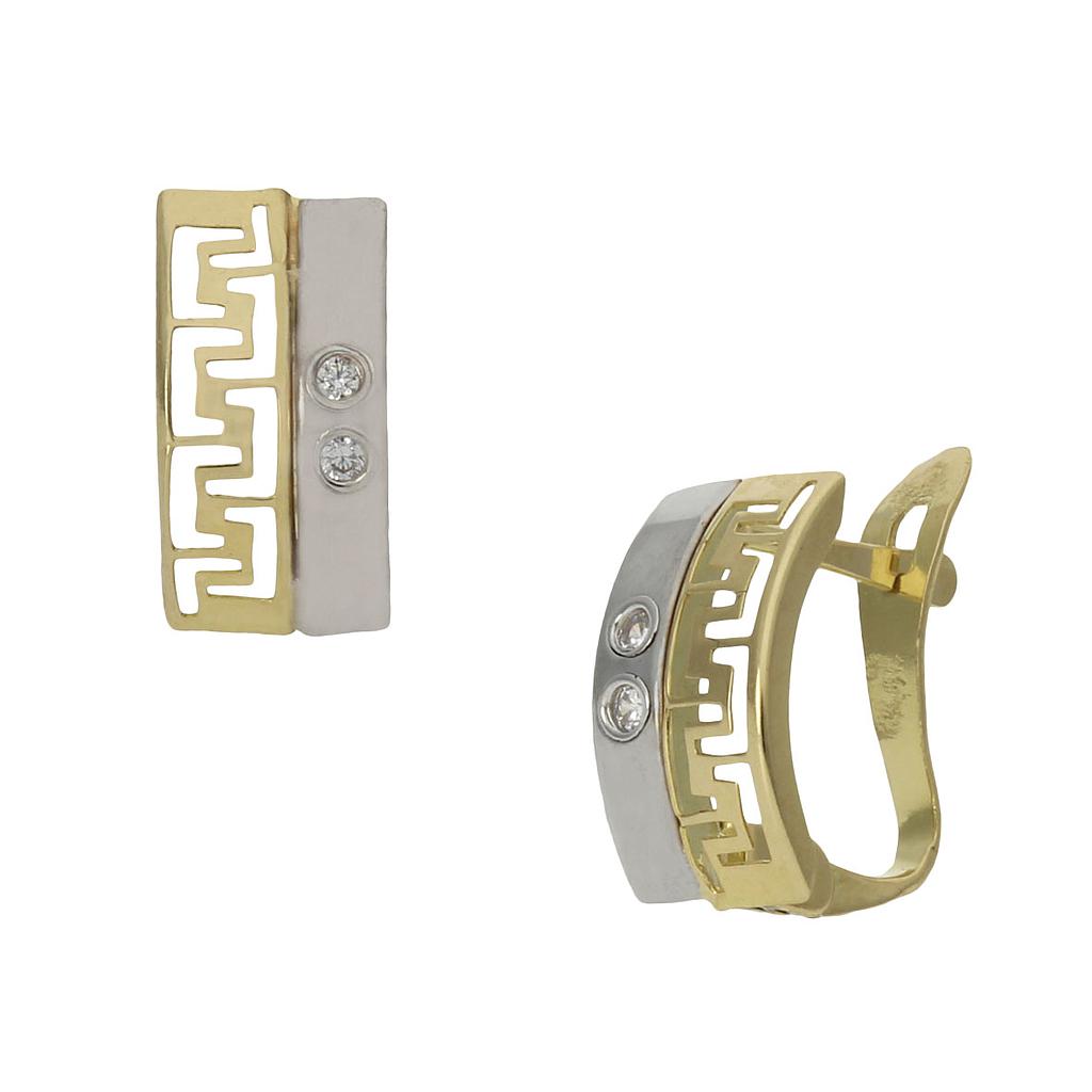 PENDIENTES BICOLOR ORO 18KL CIRCONITAS