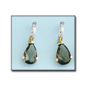 PENDIENTES BICOLOR ORO 18KL OLIVINA