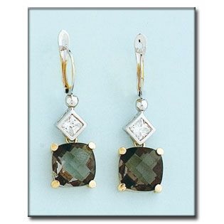 PENDIENTES BICOLOR ORO 18KL OLIVINA