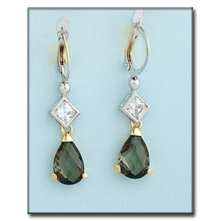 PENDIENTES BICOLOR ORO 18KL OLIVINA