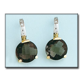 PENDIENTES BICOLOR ORO 18KL OLIVINA