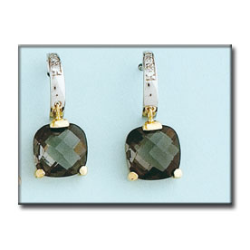 PENDIENTES BICOLOR ORO 18KL OLIVINA