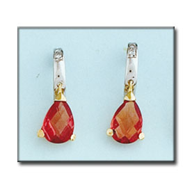 PENDIENTES BICOLOR ORO 18KL PAPARAYA