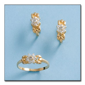 PENDIENTES CIRCONITAS EN ORO DE 18KL