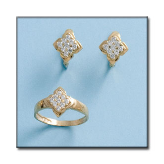 PENDIENTES CIRCONITAS EN ORO DE 18KL