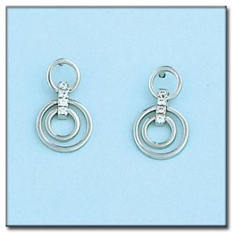 PENDIENTES CIRCONITAS ORO BLANCO 18KL