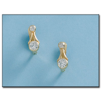 PENDIENTES EN ORO DE 18KL CIRCONITAS