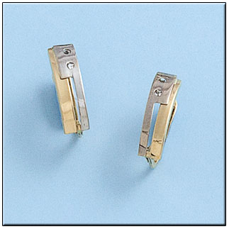 PENDIENTES ORO 18KL BICOLOR CIRCONITAS