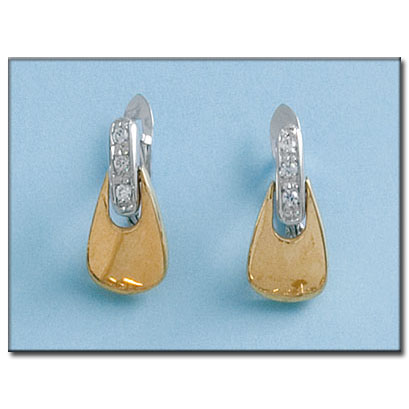 PENDIENTES ORO 18KL BICOLOR CIRCONITAS