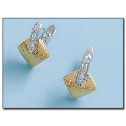 PENDIENTES ORO 18KL BICOLOR CIRCONITAS