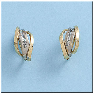 PENDIENTES ORO 18KL BICOLOR CIRCONITAS