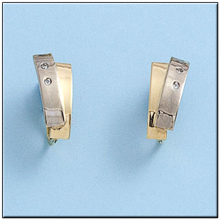 PENDIENTES ORO 18KL BICOLOR CIRCONITAS
