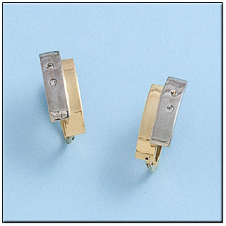 PENDIENTES ORO 18KL BICOLOR CIRCONITAS