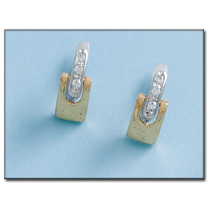 PENDIENTES ORO 18KL BICOLOR CIRCONITAS