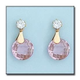 PENDIENTES ORO 18KL CIRCONITA COLOR ROSA
