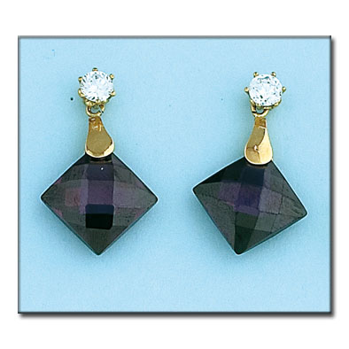 PENDIENTES ORO 18KL CIRCONITAS AMATISTA