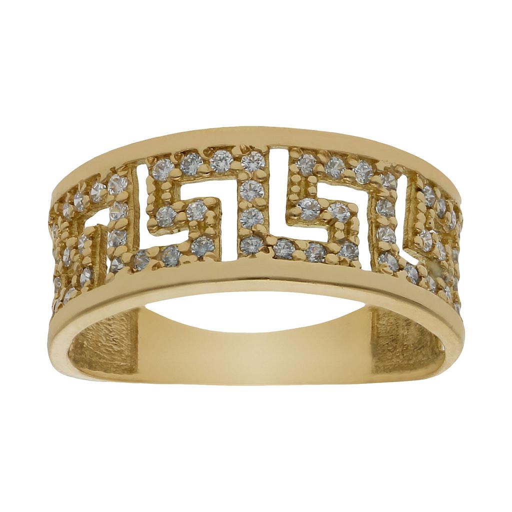 SORTIJA GRECA ORO 18KL CIRCONITAS