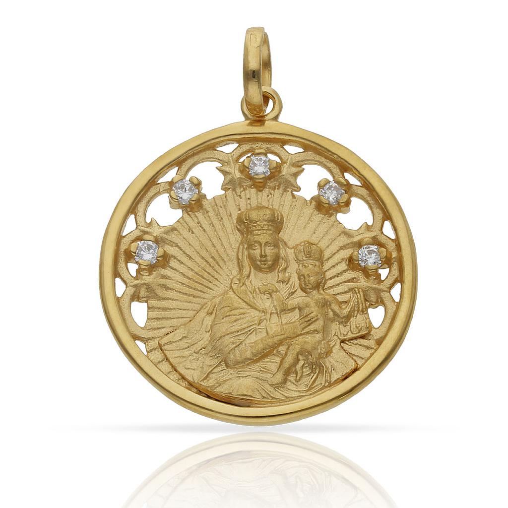 MEDALLA PLATA CHAPADA ORO V. DEL CARMEN - 25MM